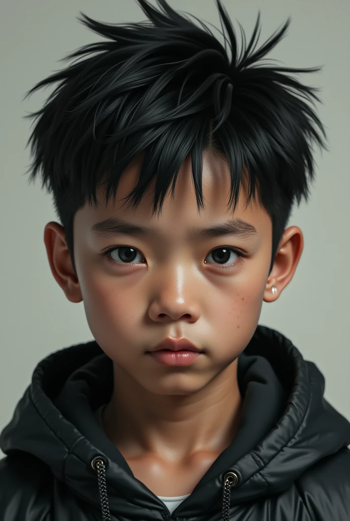Generate realistic front photo of a korean boy with thug style