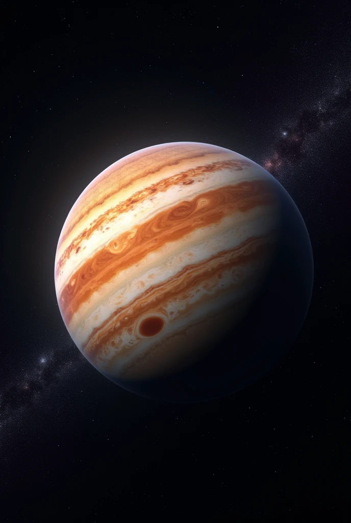 Planet Jupiter in space around stars High resolution, masterpiece, accuracy, Realistic anatomy, award-winning, Best quality,