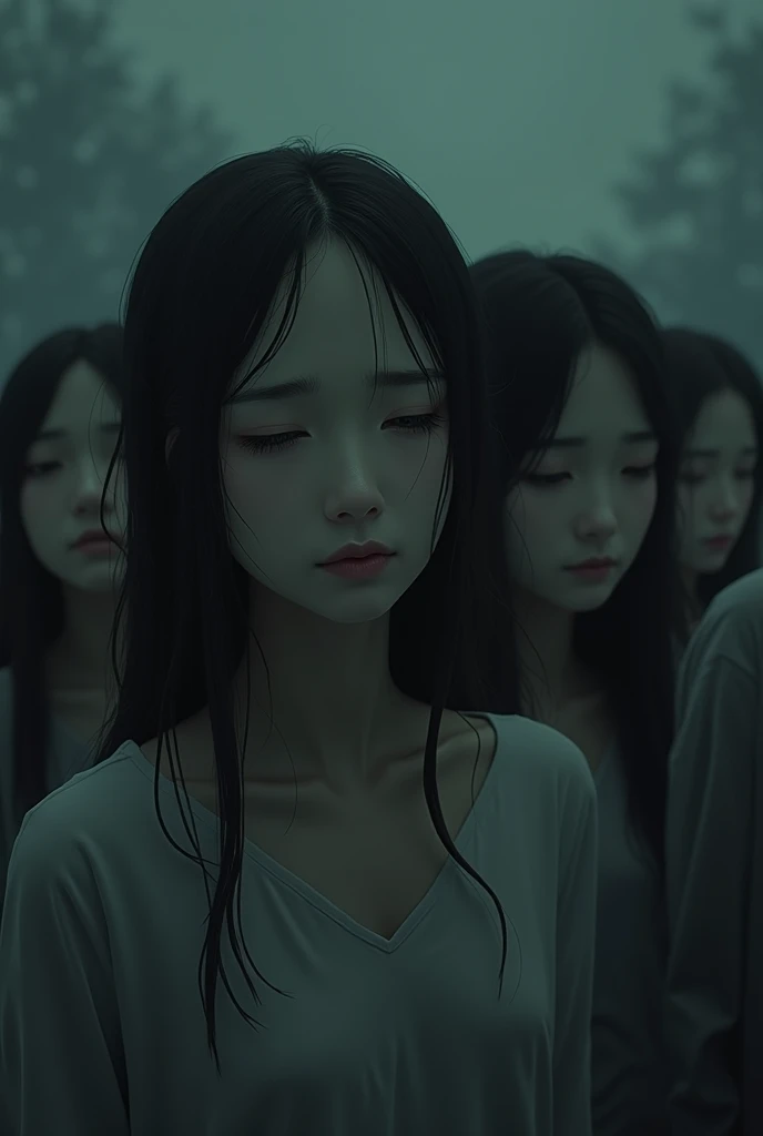 sad people close eyes