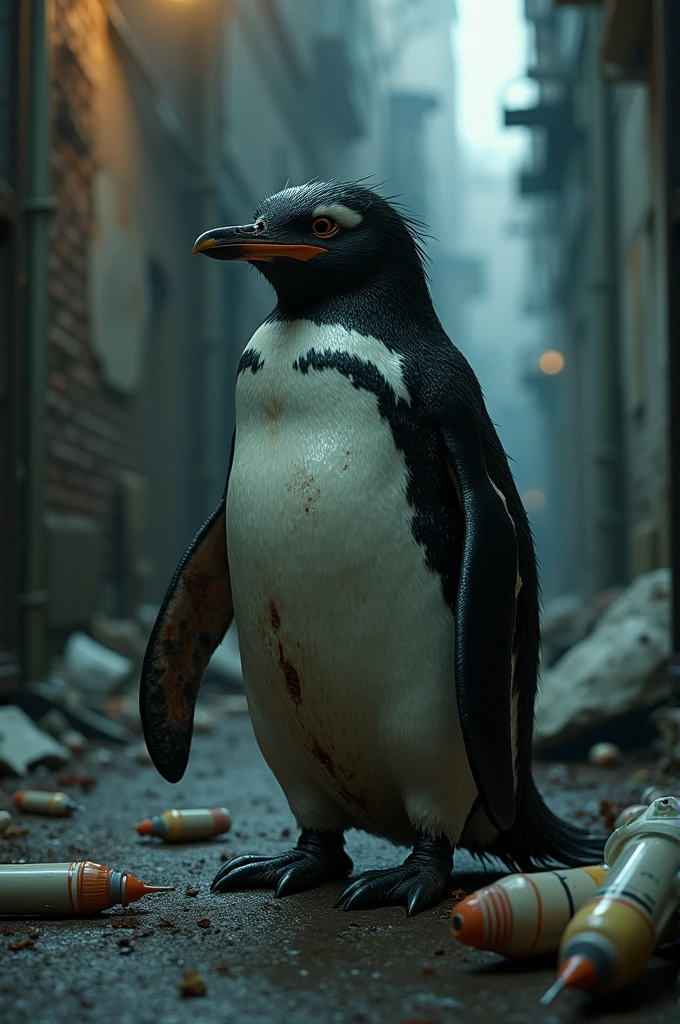 Malnourished penguin prostitute