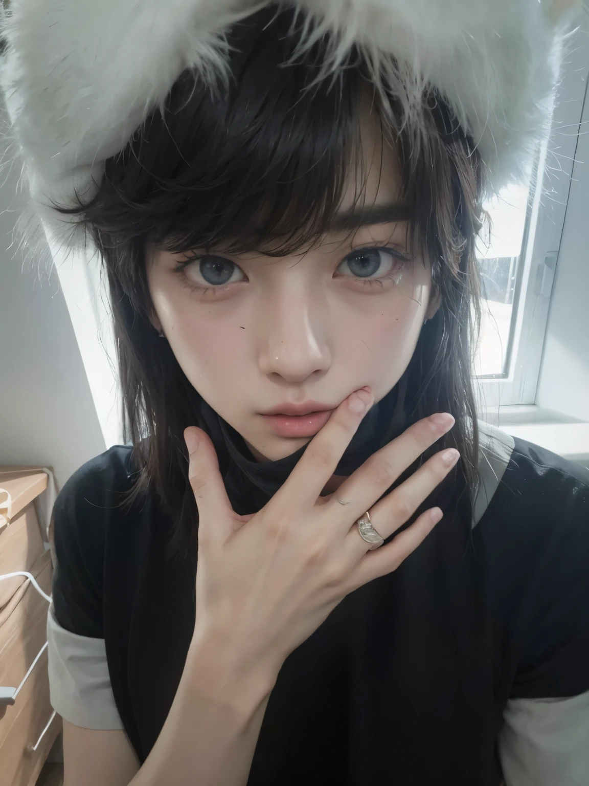 jungkook from bts face, big eyes, cute face