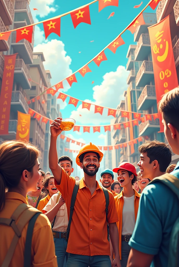 Inside the image that includes Happy Workers' Day