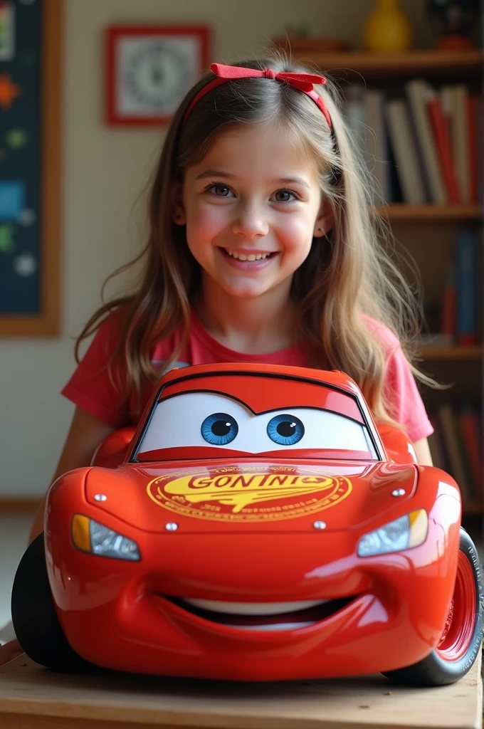 A teacher with her collection of Disney cars Lightning McQueen Mate Rey