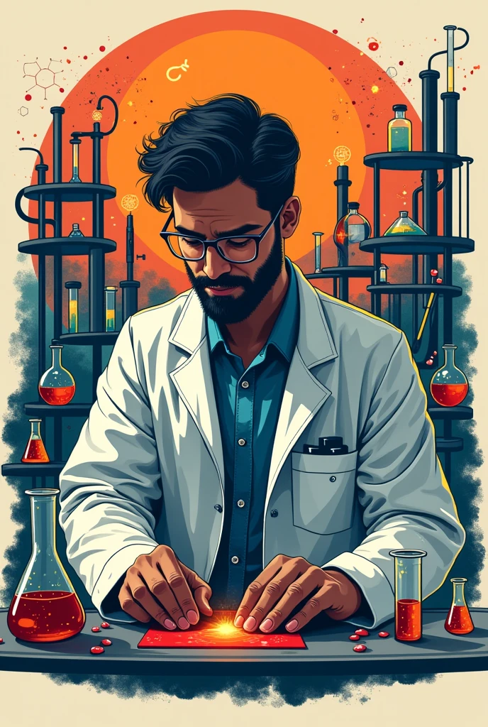 make me a design for a CHEMISTRY themed t-shirt