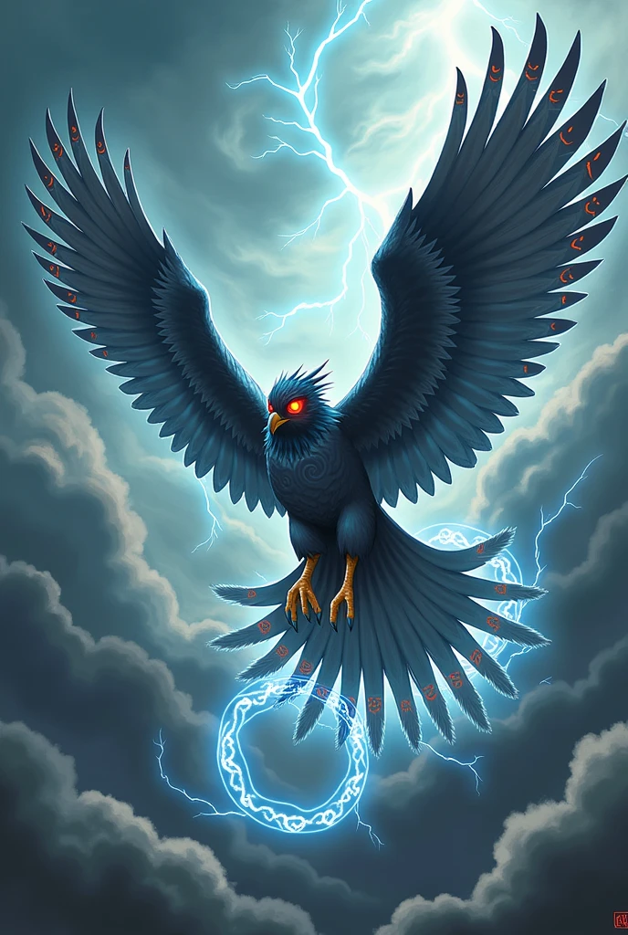 Make the peregrine falcon look like a Naruto biju 