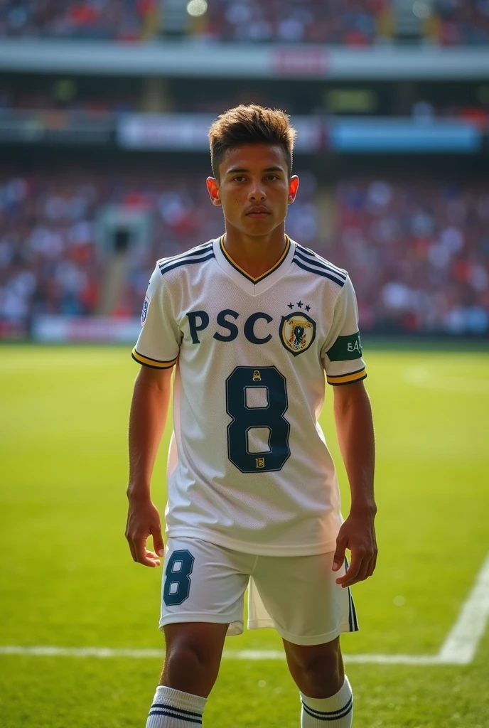 Juan Esteban Echavarria Pascuaza debuting in football with number 8