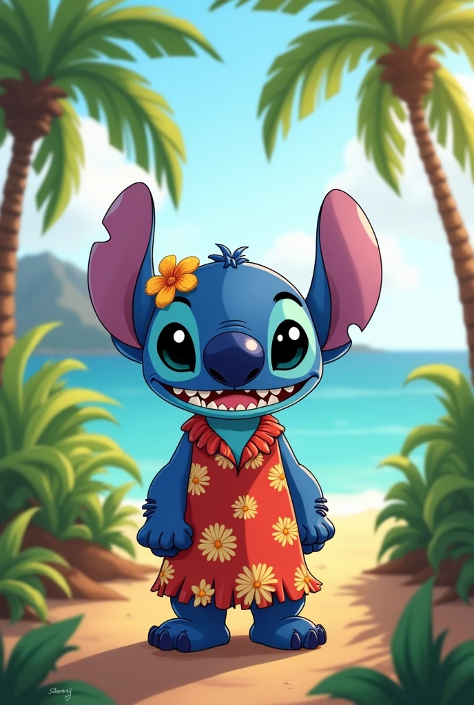 Stitch as Lilo Pelekai