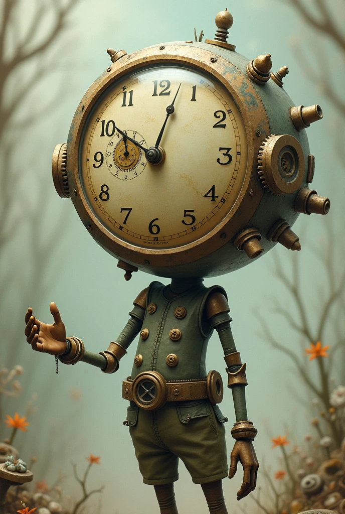 Guy with big watch instead of face saying Hi!
