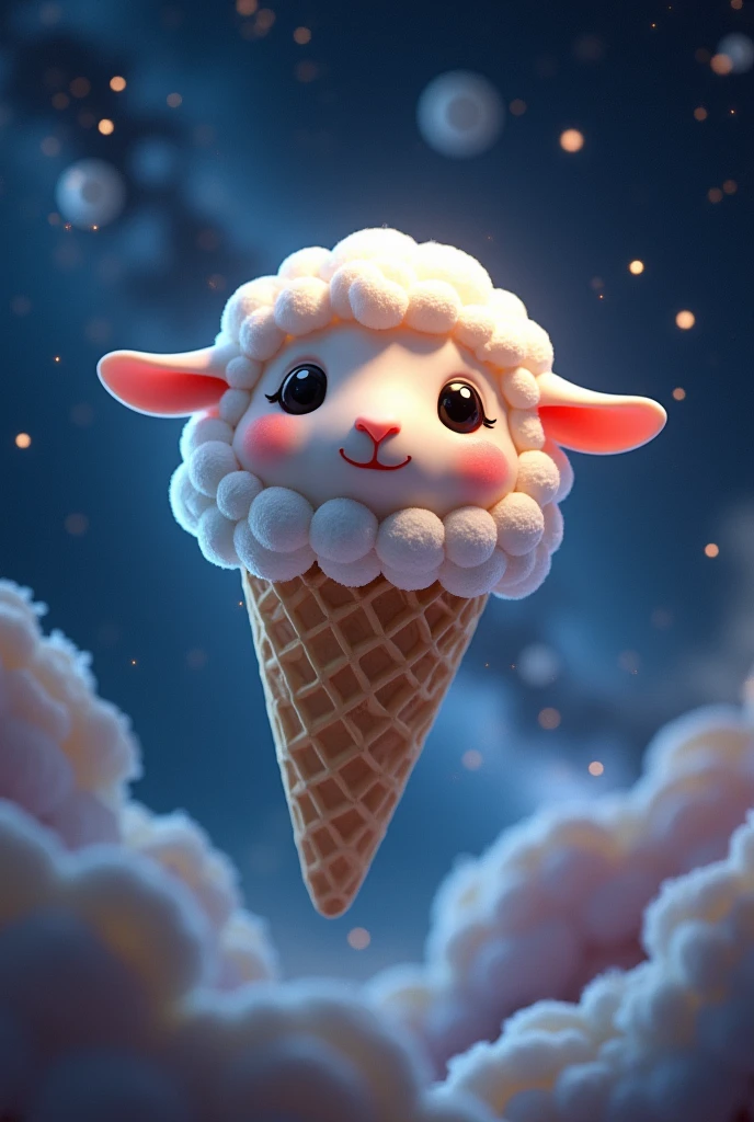 A sheep ice cream
In space
