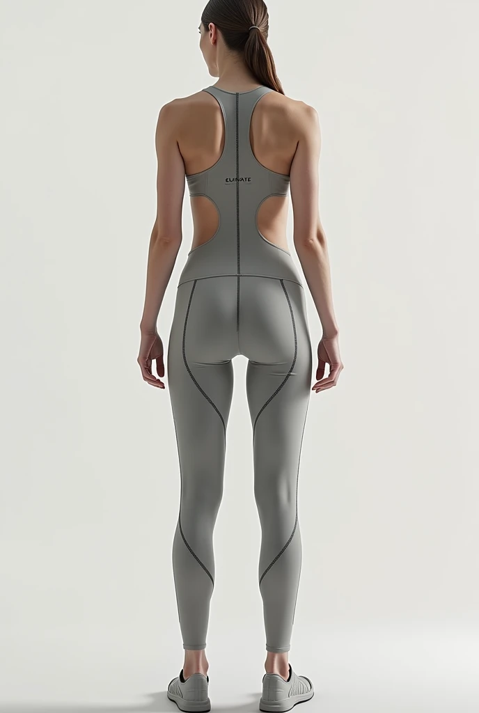 piece of gym clothing with a minimalist design, jovial, Sleek and technological, with the name: ELEVATE, with neutral colors and horizontally