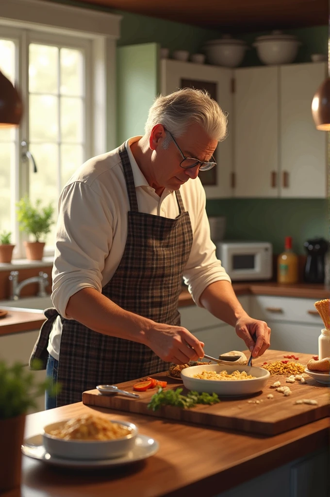 Person making chicken pie