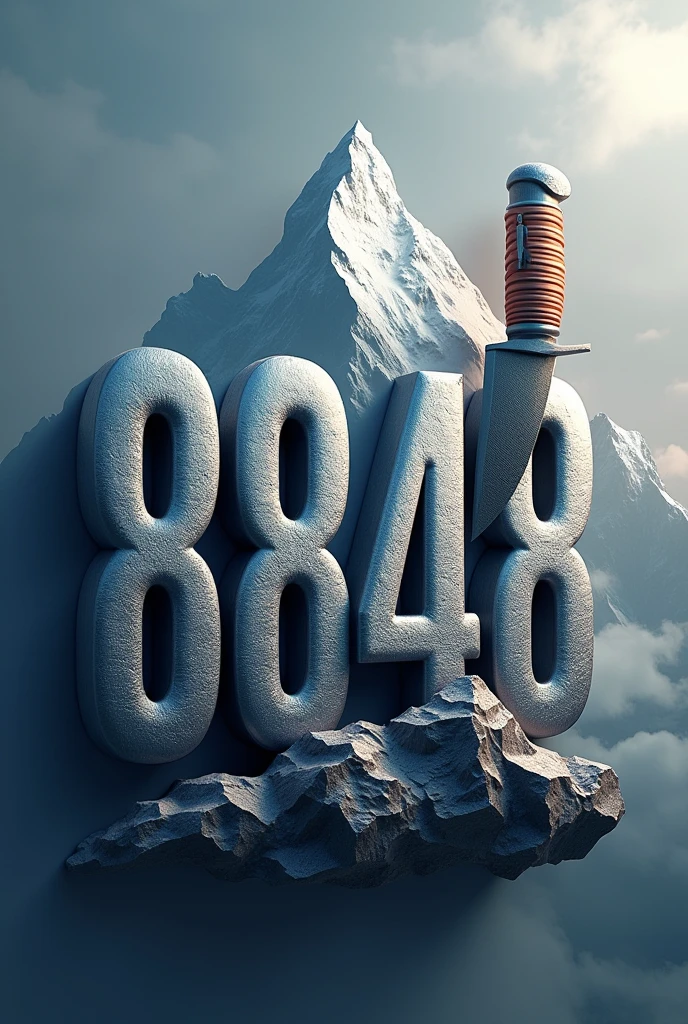 make a logo name 8848 
And logo them nepali mount Everest  and khukuri 
3d logo 