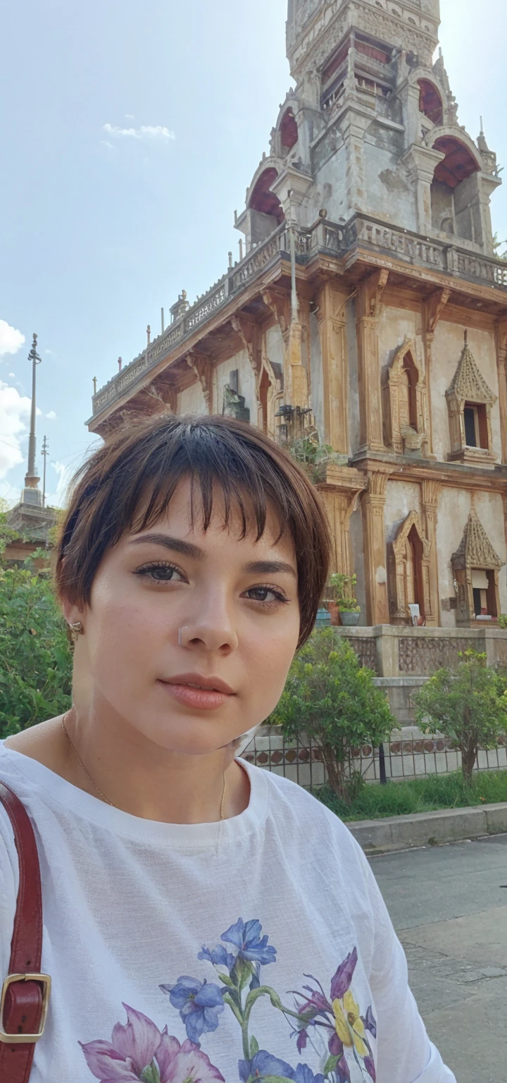 A woman with short hair, like the picture.