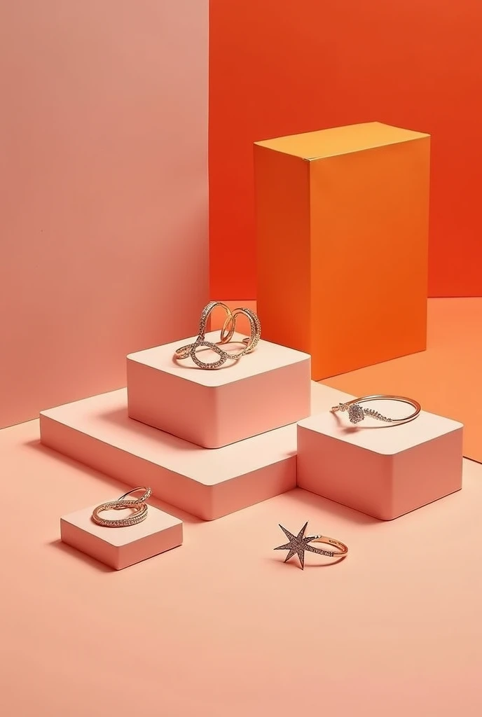 Create a specific photo with a colored background and no human faces to use in an ad for my accessory jewelry store called Takustik. 