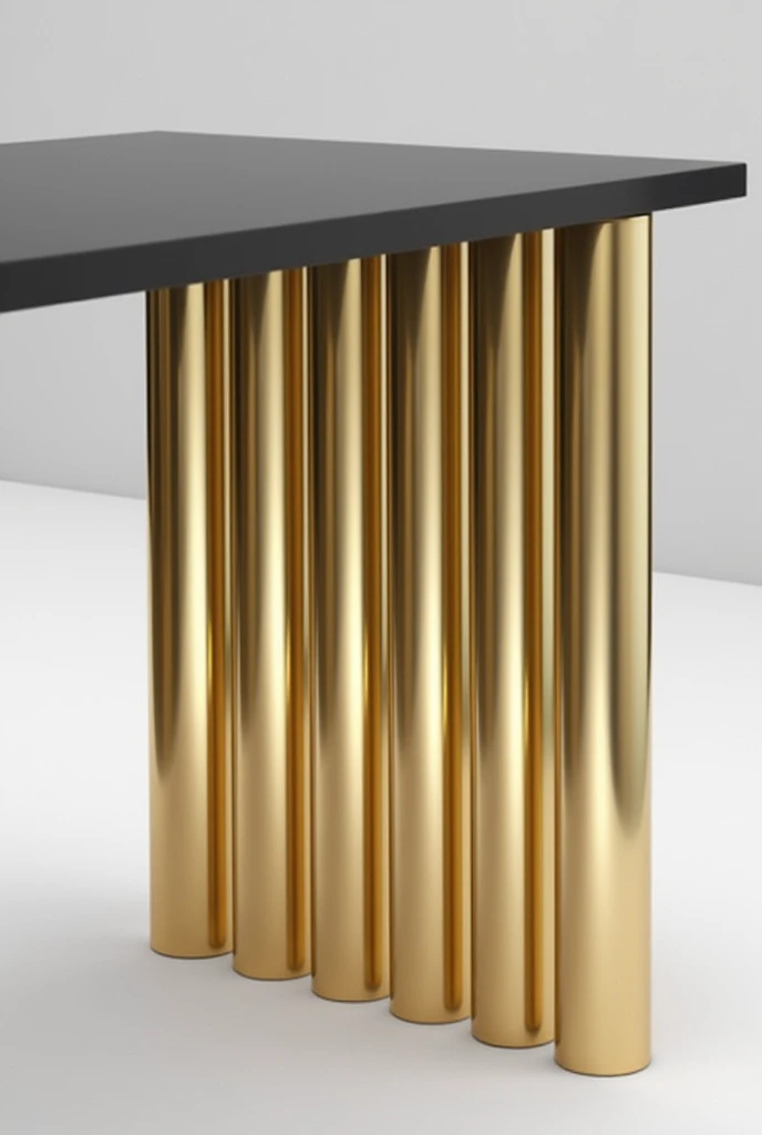 Inspired by modern geometric designs, these contemporary gold table legs are made from a set of stainless steel metal tubes with a luxurious gold finish.. The tubes are arranged in an artistic and graduated manner to form a geometric pattern that combines strength and elegance at the same time..
This design features simple yet sophisticated details, making it a great addition to any table, whether it's a dining table or a coffee table.. The design of the legs adds a touch of luxury and modernity to the space, and reflects a refined taste in choosing furniture details.