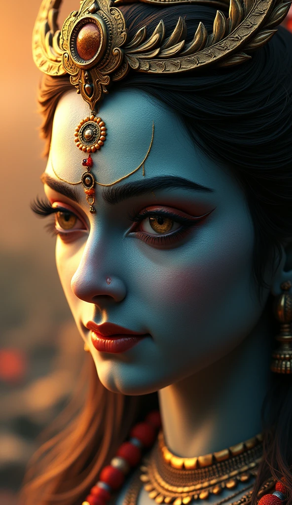 Lord विष्णु with Chakra, detailed eyes and face, longeyelashes, realistic, photorealistic,(best quality,4k,8k,highres,masterpiece:1.2),ultra-detailed,HDR,professional,studio lighting,vivid colors,physically-based rendering,horror,concept artists,bokeh	