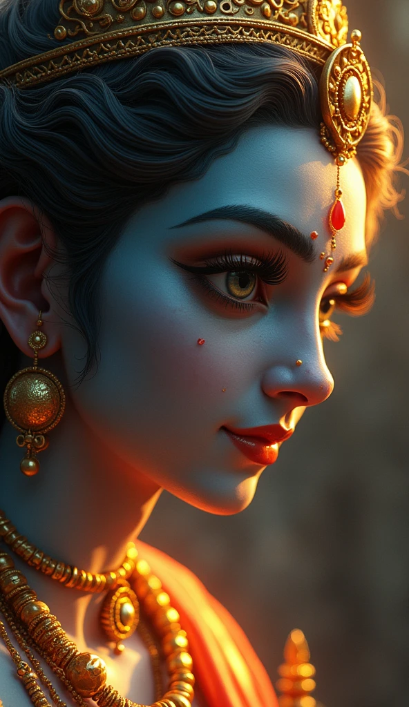 Lord विष्णु with Chakra, detailed eyes and face, longeyelashes, realistic, photorealistic,(best quality,4k,8k,highres,masterpiece:1.2),ultra-detailed,HDR,professional,studio lighting,vivid colors,physically-based rendering,horror,concept artists,bokeh