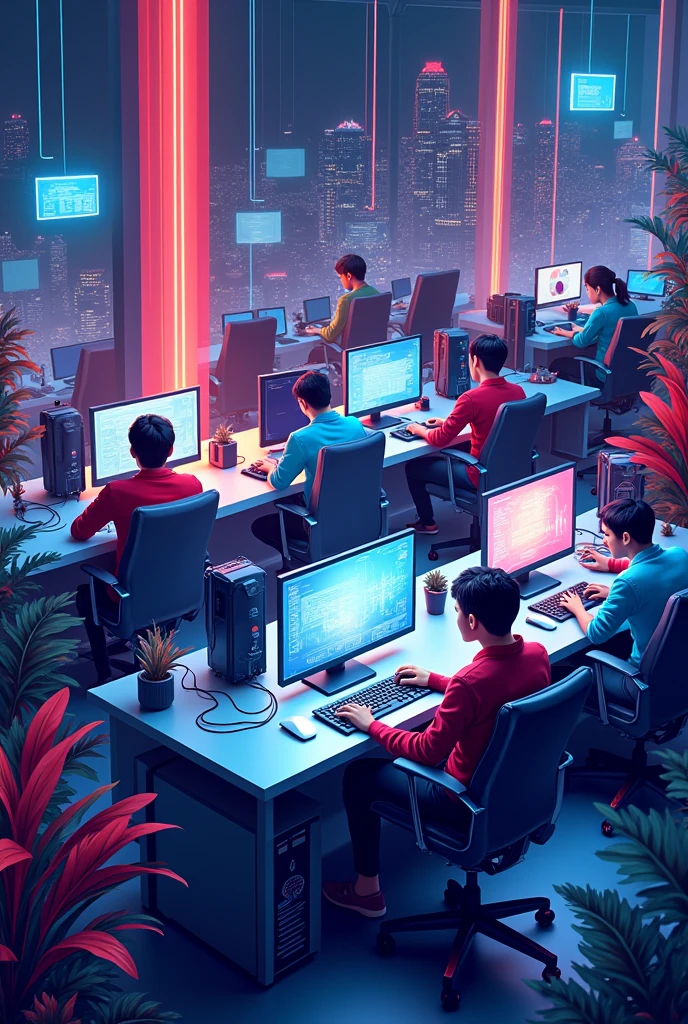 Create a software programming poster and make the space more creative and lively