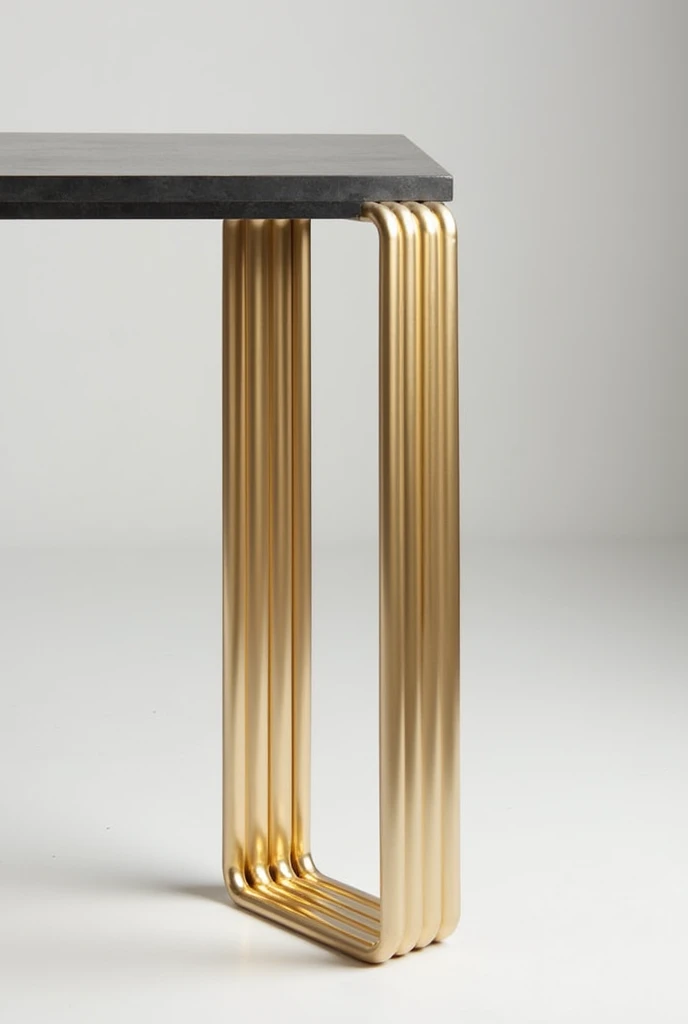 Inspired by modern geometric designs, these contemporary gold table legs are made from a set of stainless steel metal tubes with a luxurious gold finish.. The tubes are arranged in an artistic and graduated manner to form a geometric pattern that combines strength and elegance at the same time..

This design features simple yet sophisticated details, making it a great addition to any table, whether it&#39;s a dining table or a coffee table.. The design of the legs adds a touch of luxury and modernity to the space, and reflects a refined taste in choosing furniture details.