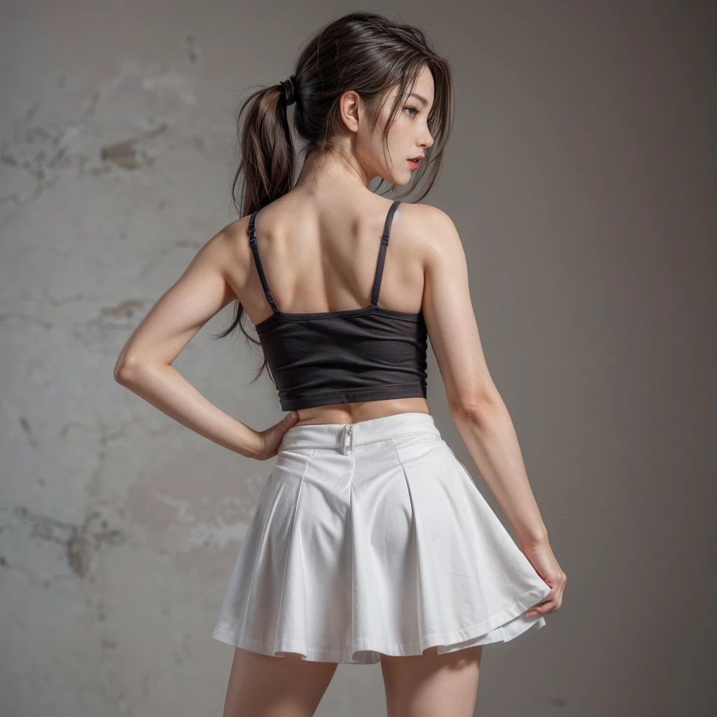 Mai Shiranui, (best qualityer,ultra details),(realisitic:1.37), beautiful and detailed face, ultra-realisitic texture, Exquisite face, athletic body, bright coloured. High definition, 8k, wearing red lipstick, rosy cheeks.