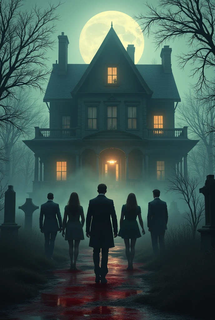 A haunted house and 7 peoples are looking at it for the story of sevenly deadly sins a horror story
