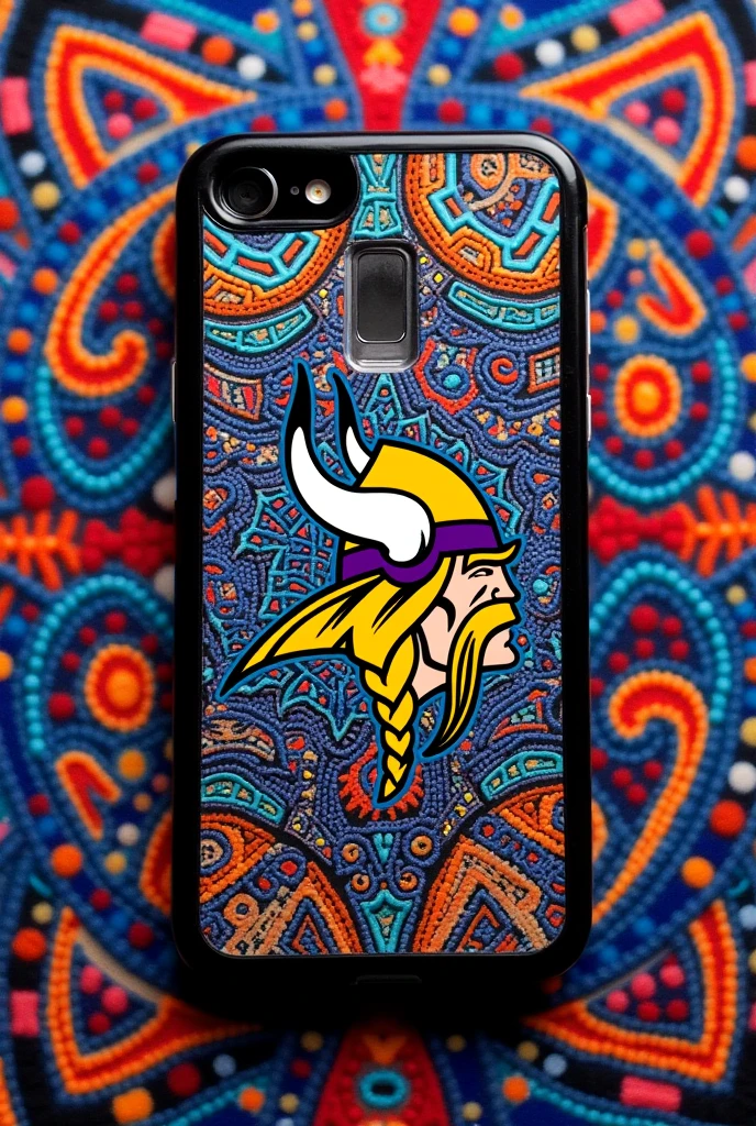 Funda de Minnesota Vikings estilo Arte Huichol