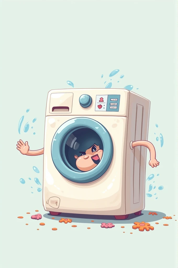 Sister caught in washing machine in miniskirt