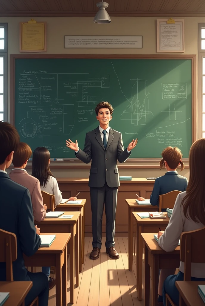 A teacher giving a traditional class