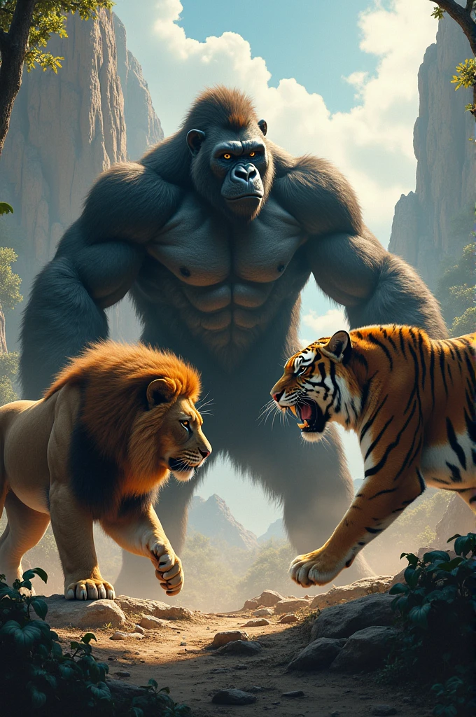 Great Apes vs Big Cats (Gorilla, Lion, Tiger)
