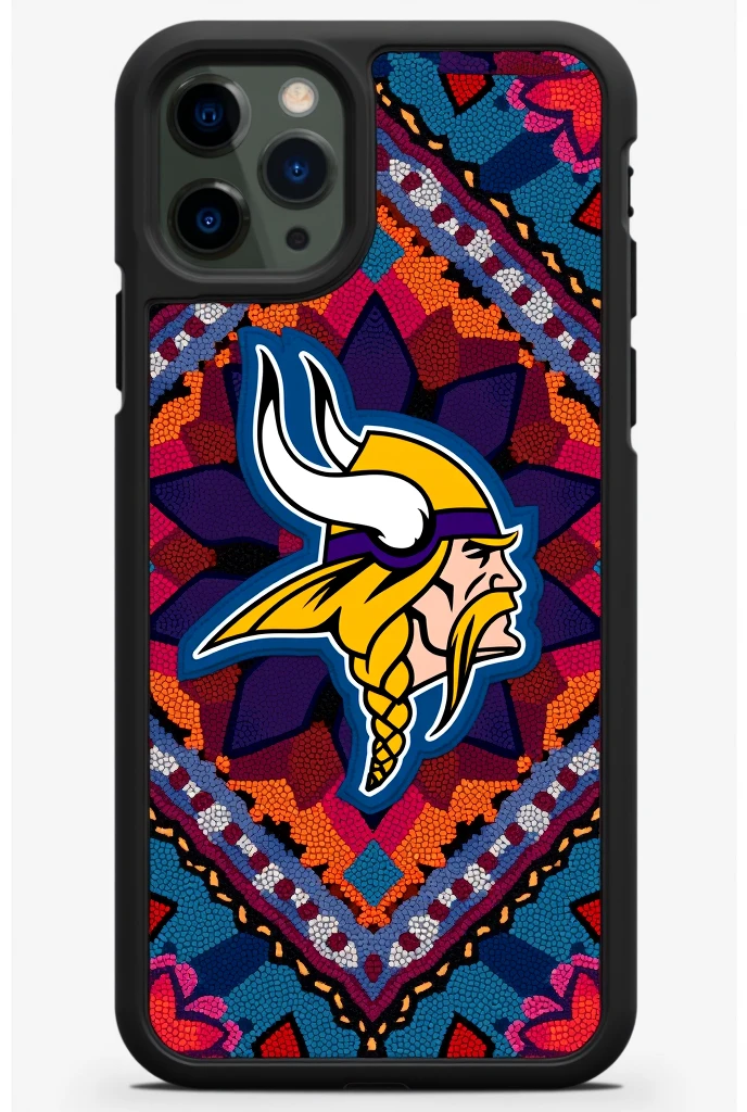 Minnesota Vikings cell phone case Huichol art style