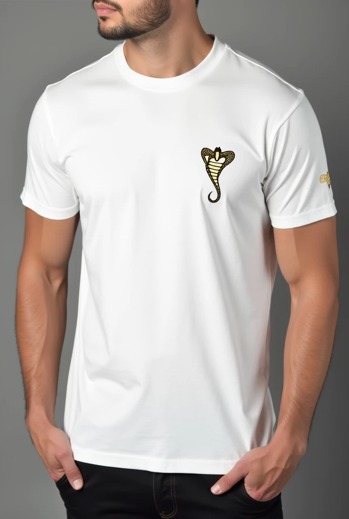 I would like to create a white t-shirt with gold accents with a mini cobra symbol