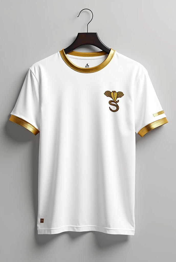 I would like to create a white t-shirt with gold accents with a mini cobra symbol. You can put gold on the shirt in some parts ? Have more designs