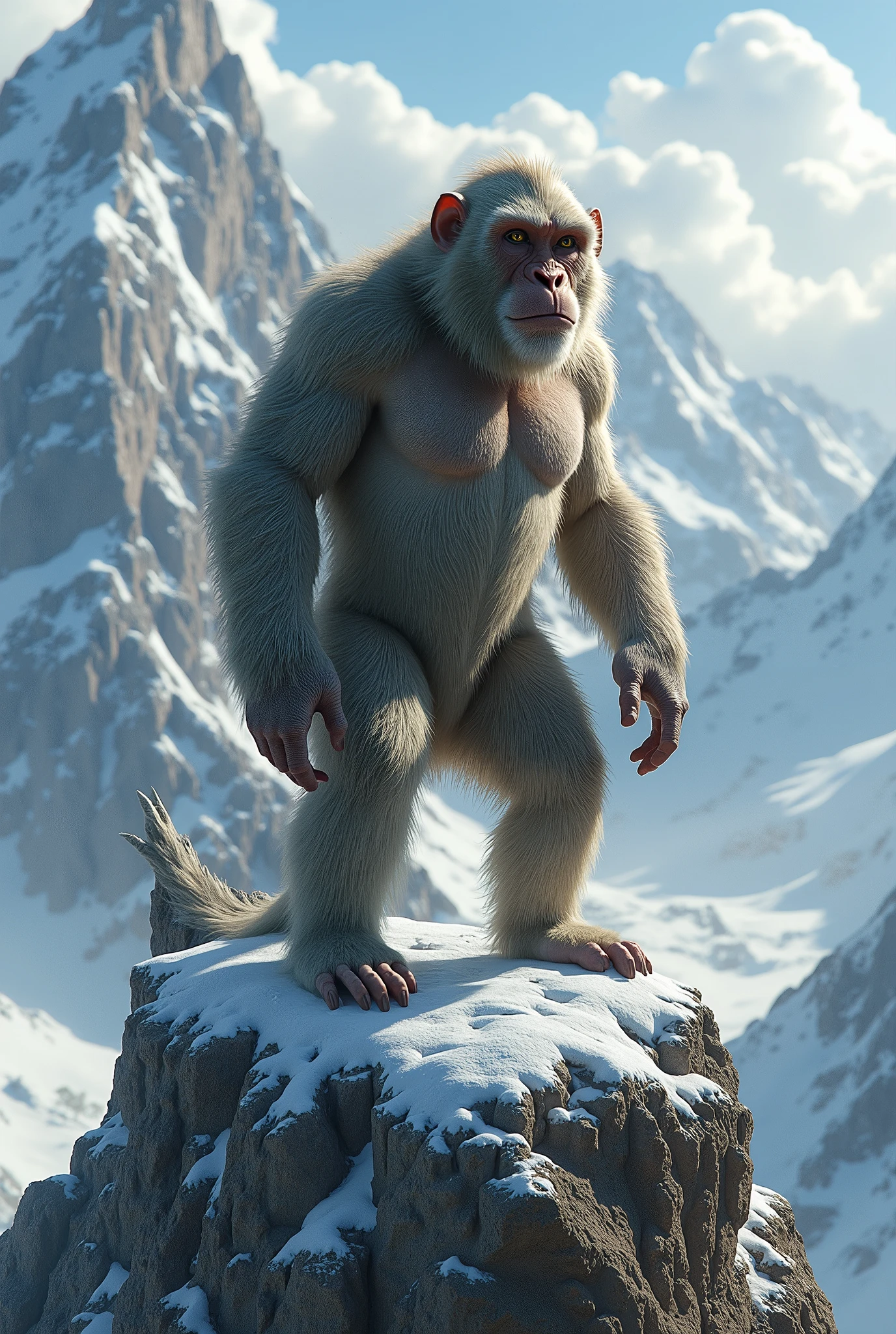 Monkey stand on mountain