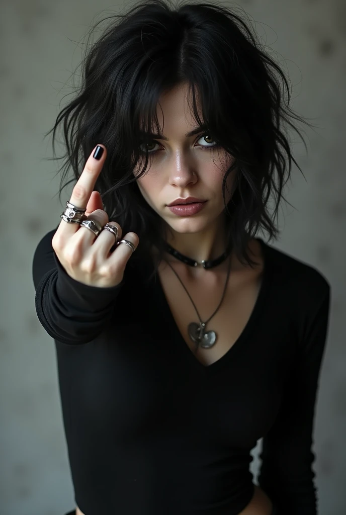 One woman 25 years emo (showing digitus medius)