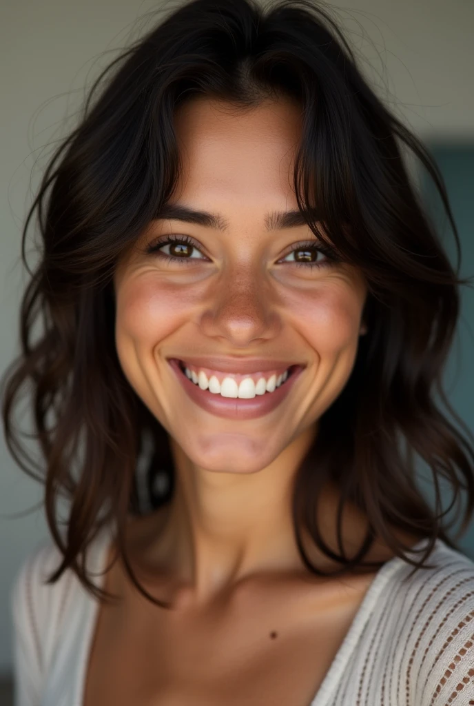 photo of face of Girl next door brazilian woman not very thin