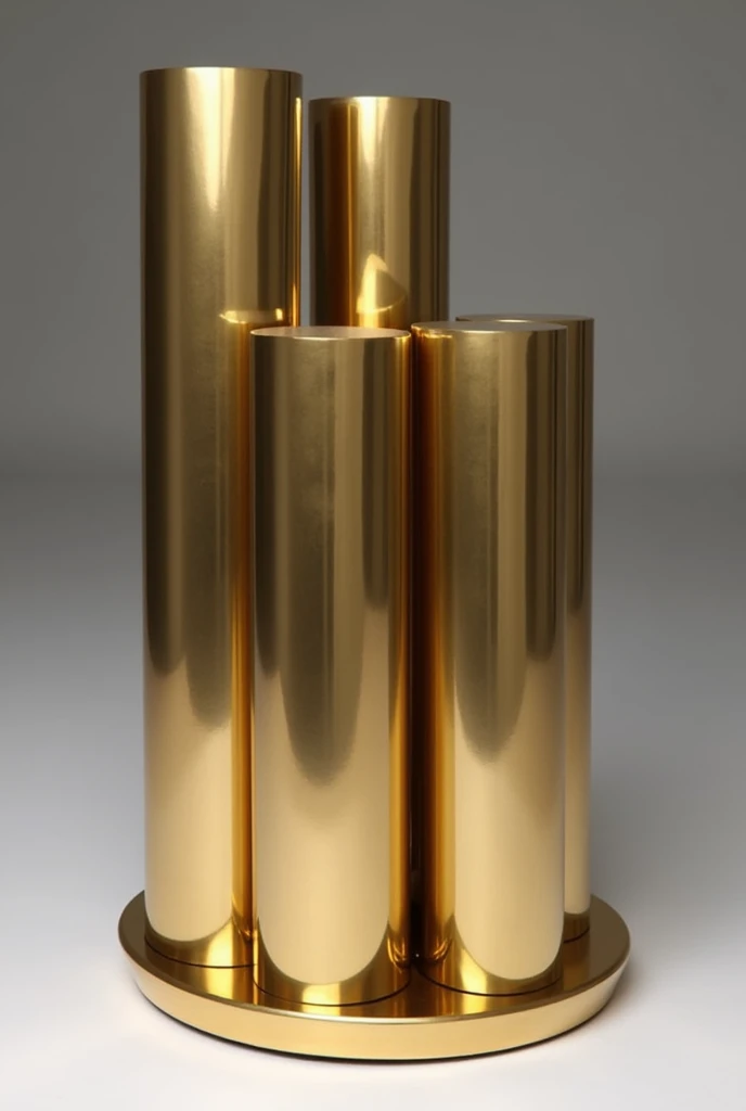 The table leg base is inspired by 1970s Art Deco, made of carefully polished brass tubes, giving it a shiny gold look.. The prominent gold columns reflect the luxurious style of the mid-century, where the geometric shapes with their clean lines intertwine with the texture of the original brass and gold plated.. This base represents the perfect blend of modernity and a classic touch from the 90s, making it an artistic decor piece that suits luxurious and elegant spaces.