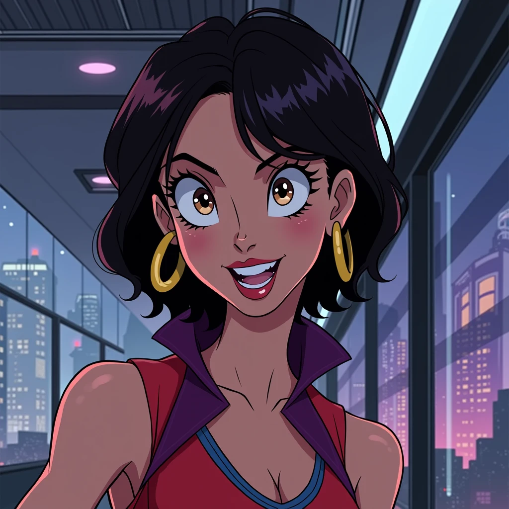 1girl, totally spies style, cartoon, animation style, 1990s, nostalgia,