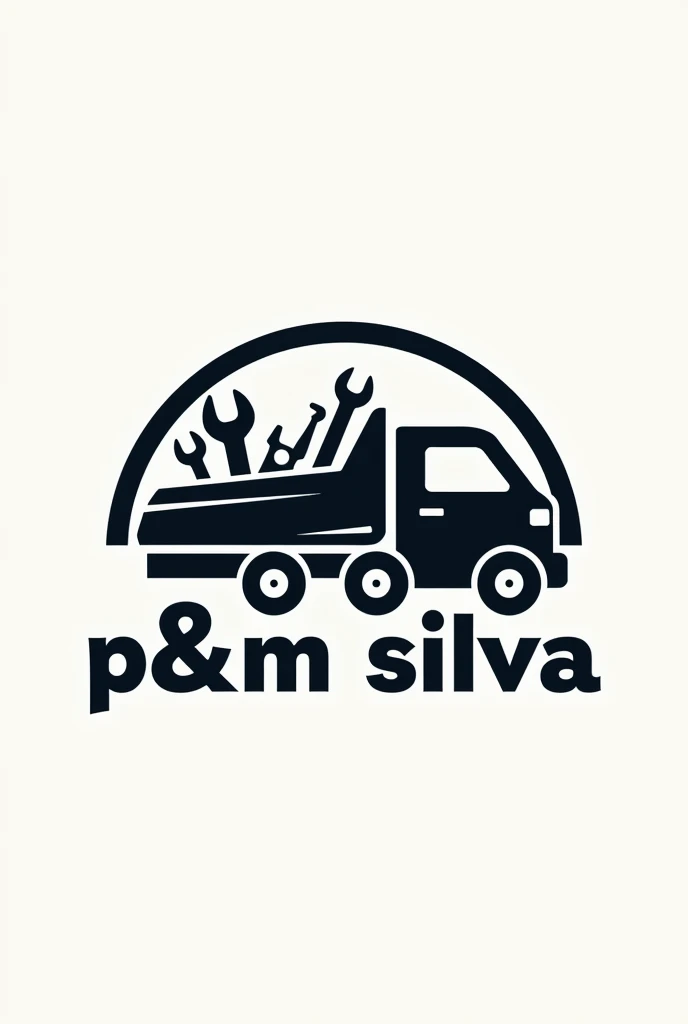 written logo "p&M SILVA" with image of a truck and tools 