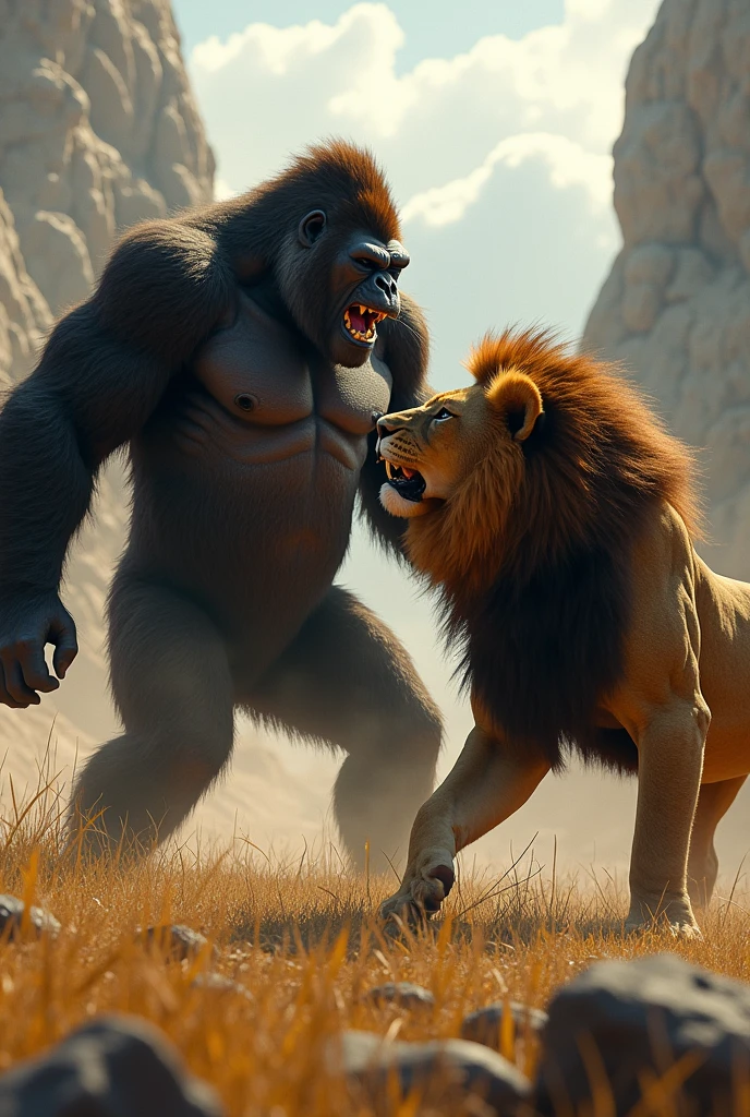 Gorillah death off lion
