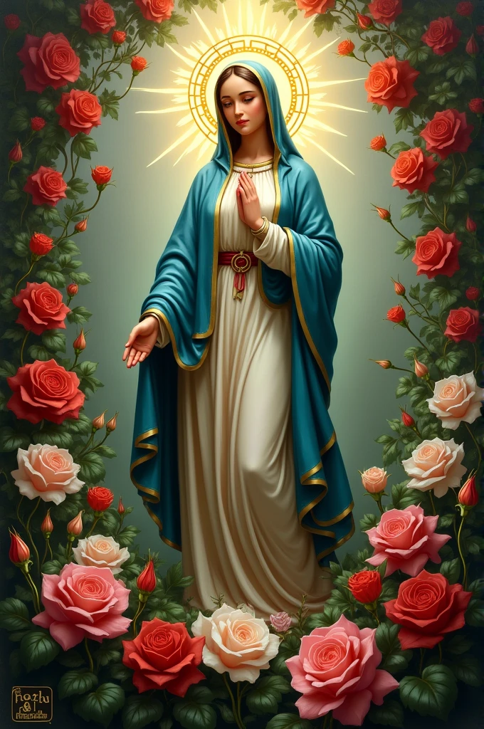 Virgin of Guadalupe and eternal roses