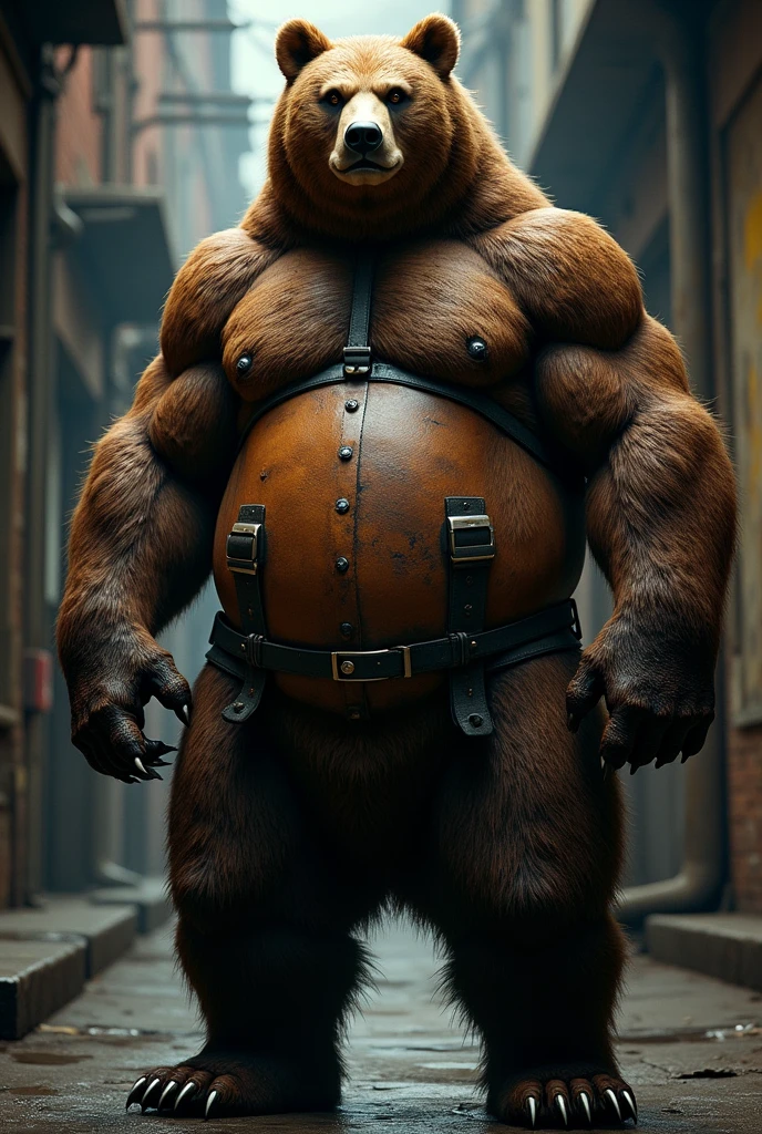 male bear with leather belly sm