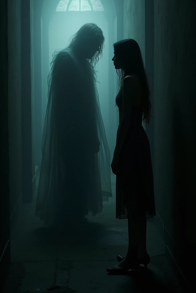 The figure began to slowly approach, and when it was just inches from his face, she whispered: "