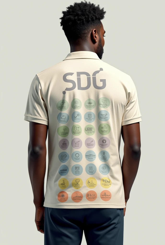 Design a polo shirt with the colors that represent the sustainable development goals