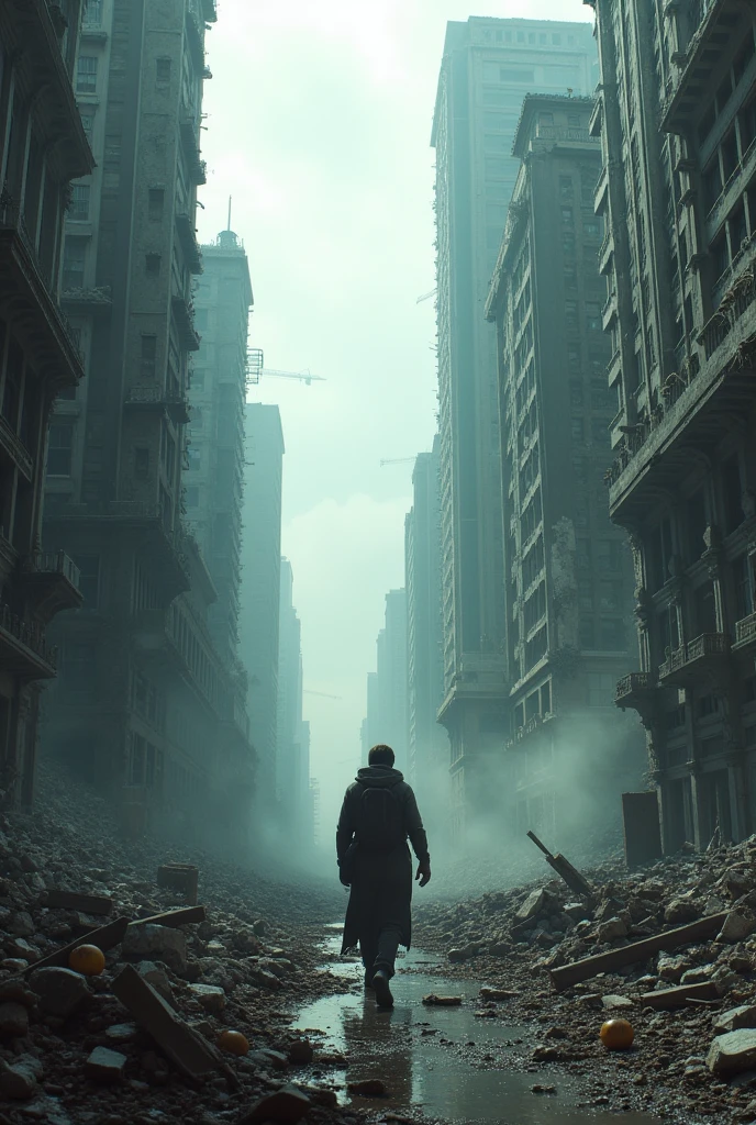 Destroyed city, Realism, cinematic lighting, Wide-Angle, UHD, super detail, high quality