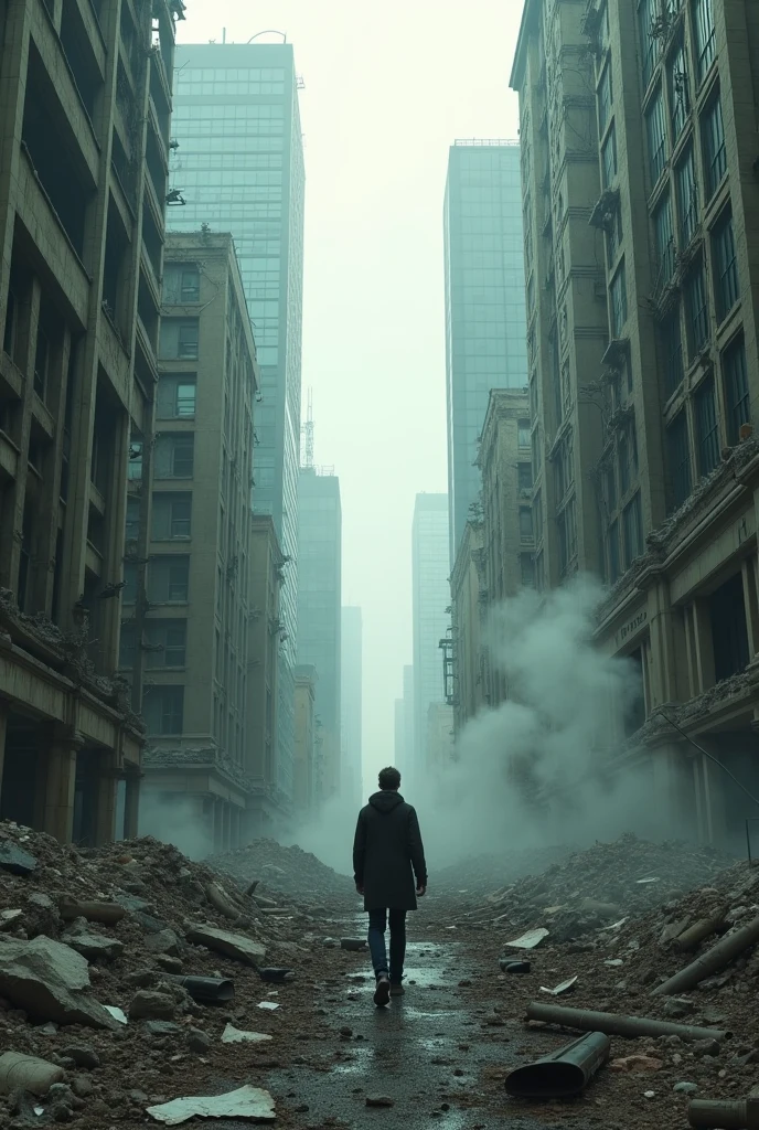 Destroyed city, Realism, cinematic lighting, Wide-Angle, UHD, super detail, high quality