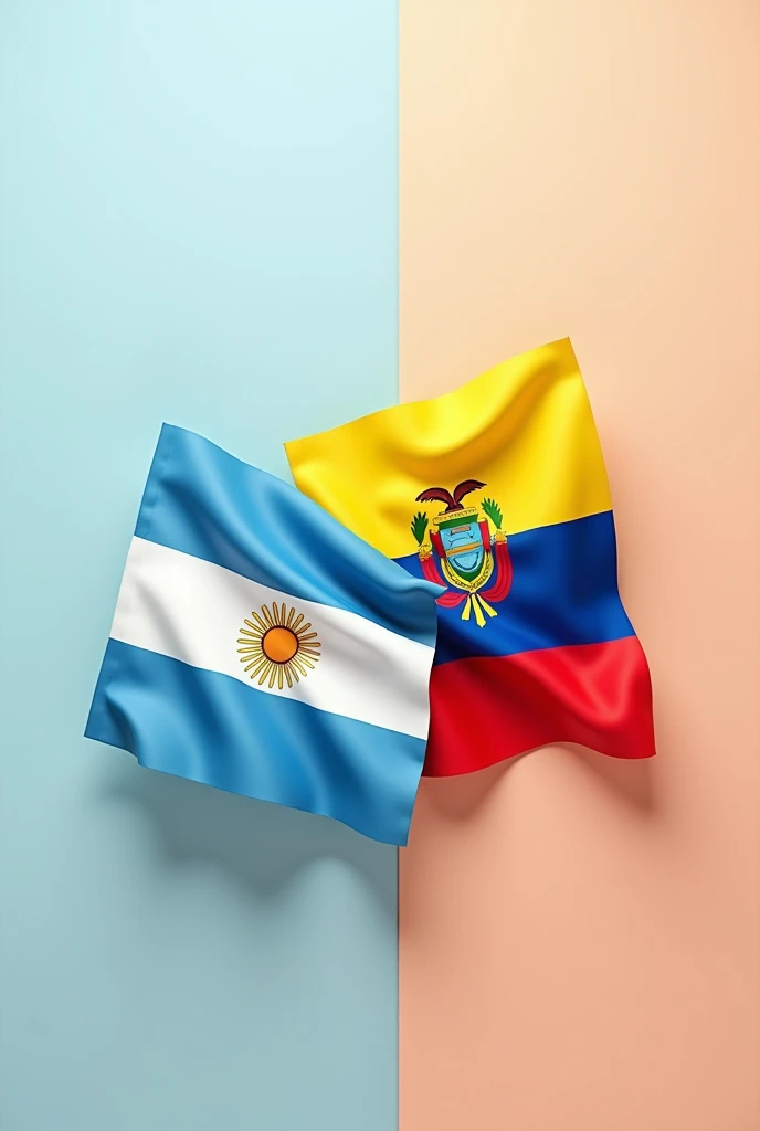 Triangle with the flag of Argentina, Bolivia and Ecuador