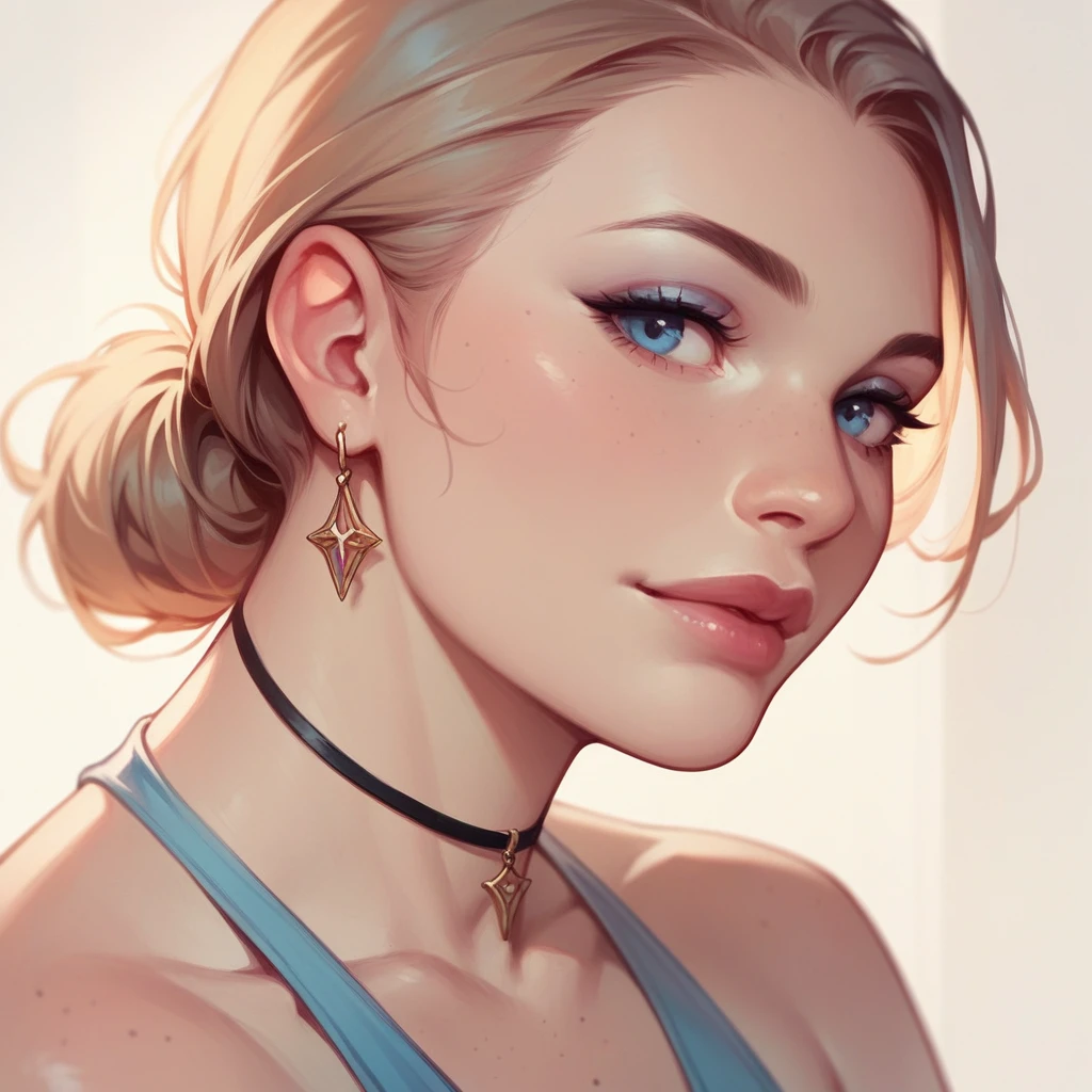 Flat colors,close-up, portrait, girl