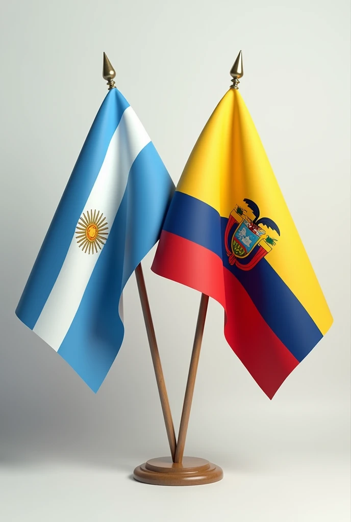 Triangle with the flag of Argentina, Bolivia and Ecuador