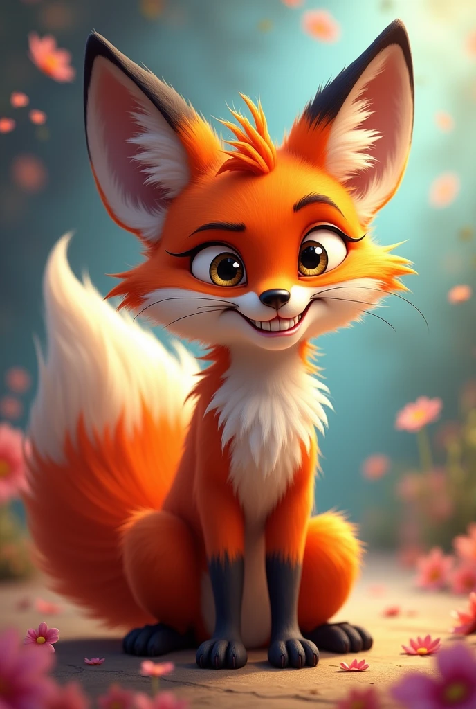 Animated image of a fox with a mischievous face