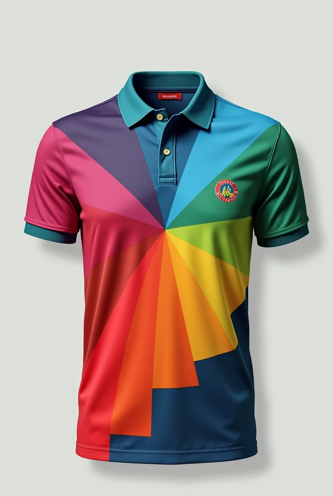Design a polo shirt with the representative colors of the sustainable development goals